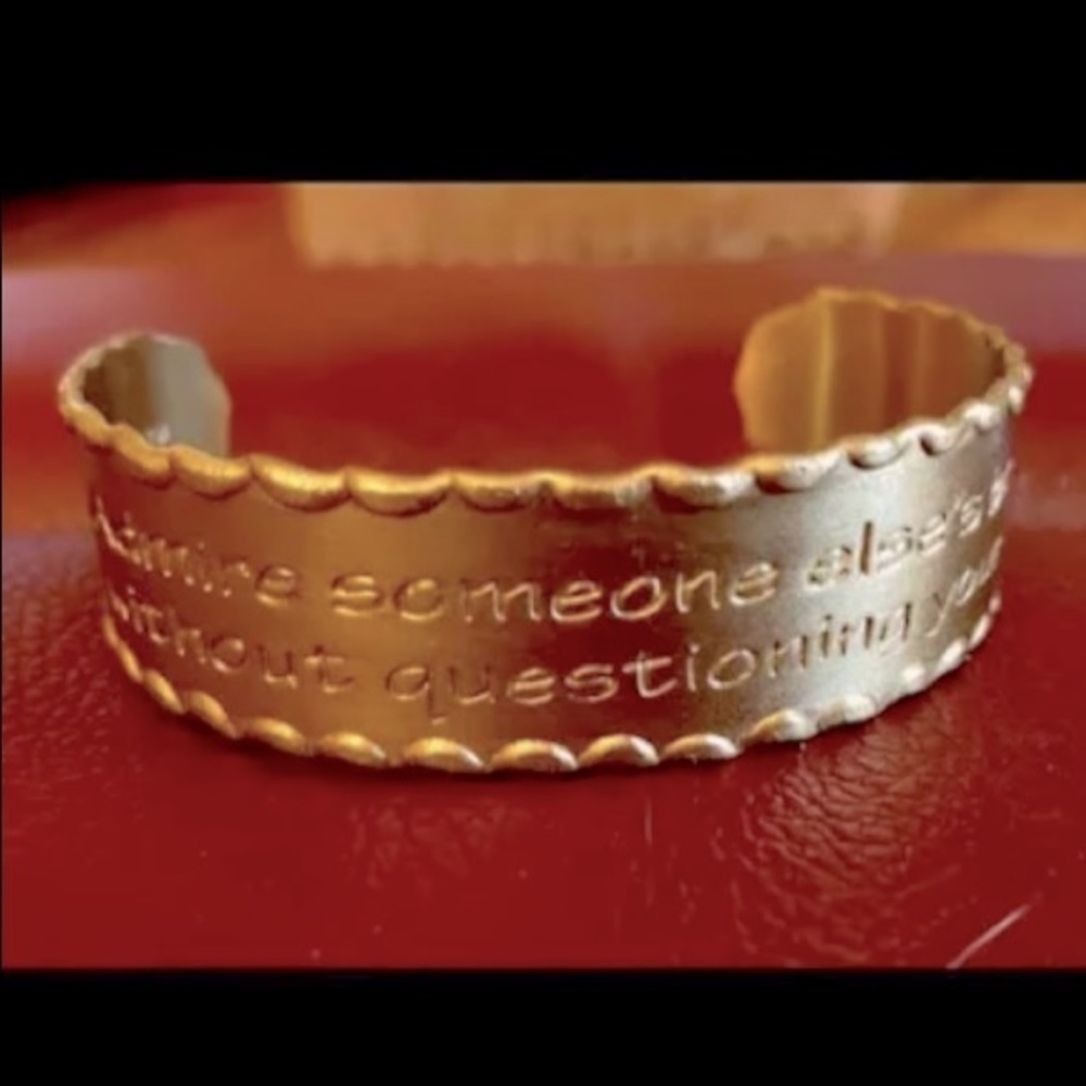 Rustic Cuff gold cuff bracelet with quote